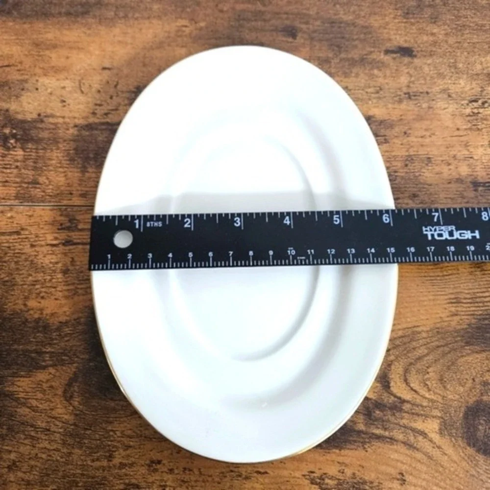 LENOX American‎ Home Gold Oval Platter Ivory Fine China Gravy Underplate 9
